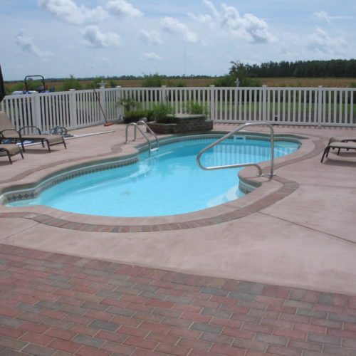 Outer Banks pool deck, brick patio, swimming pool deck, Currituck pool installer
