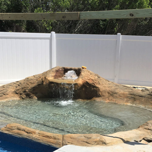 Custom Waterfall with Tanning Ledge Spillover
